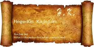 Hegedűs Kajetán névjegykártya
